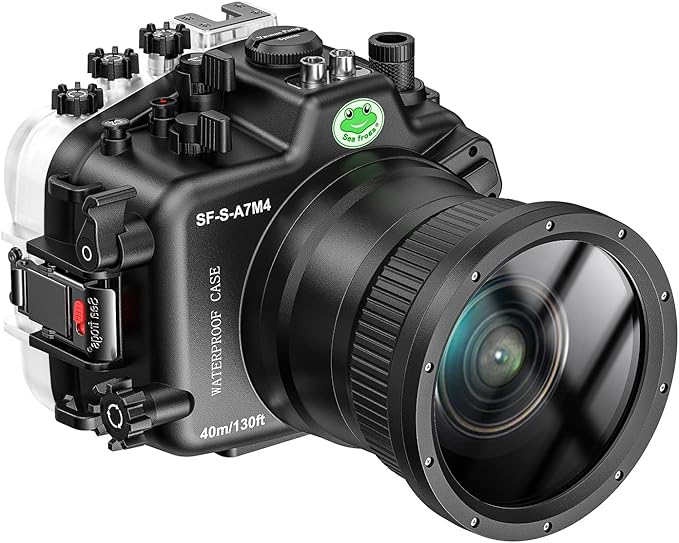 Sea frogs Waterproof Camera Housing Compatible with Sony A7M4 28-70MM IPX8 40m/130ft Maximum Diving Depth Underwater Camera Case A7 IV for Diving, Surfing, Rowing, Skiing A7-4