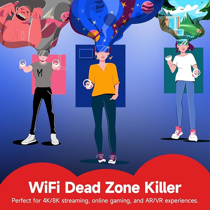 2025 WiFi Extender Signal Booster for Home, 15000sq.ft Wireless Internet Repeater, Long Range WiFi Booster and Signal Amplifier w/Ethernet Port, WiFi Router Extender Support 99% Devices, 1-Tap Setup