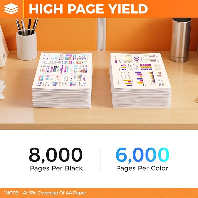 TK-5272 TK5272 Toner Cartridge 4-Pack High Yield Replacement for Kyocera TK-5272K TK-5272C TK-5272M TK-5272Y Compatible with ECOSYS M6235cidn M6630cidn M6635cidn P6230cdn Laser Printer Ink Black Color