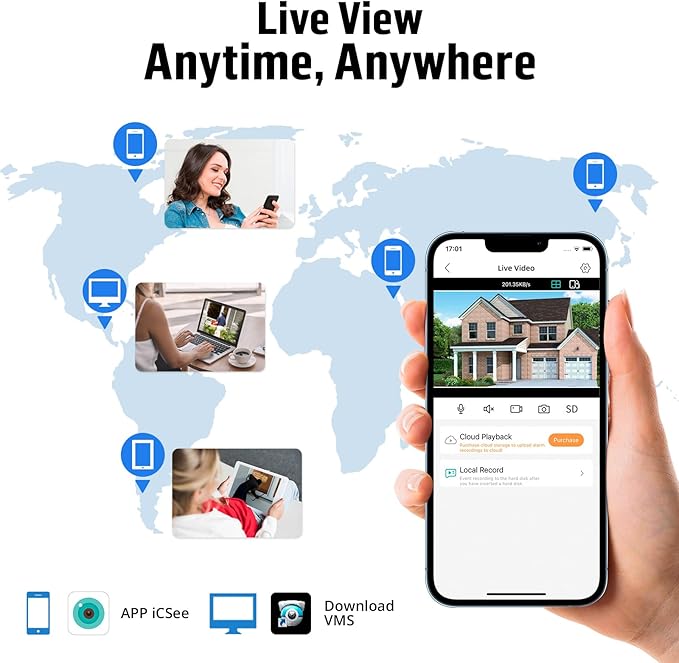 Fuers 5MP Security Camera System Indoor with AI Human Detection, 8CH H.265+ Security DVR Recorder and 2 x 2592TVL 5MP Home CCTV Dome Surveillance Cameras, Smart Playback, Email Alert,500G Hard Drive