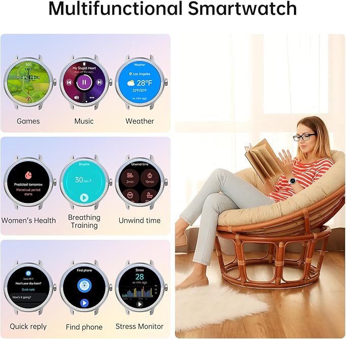 Smart Watch for Men Women(Answer/Make Calls), Smartwatch Built-in AI Voice, 1.27" HD Fitness Tracker with Heart Rate/Sleep/Step/SpO2 Monitor, 100+ Sports Modes, IP68 Waterproof Watch for Android iOS