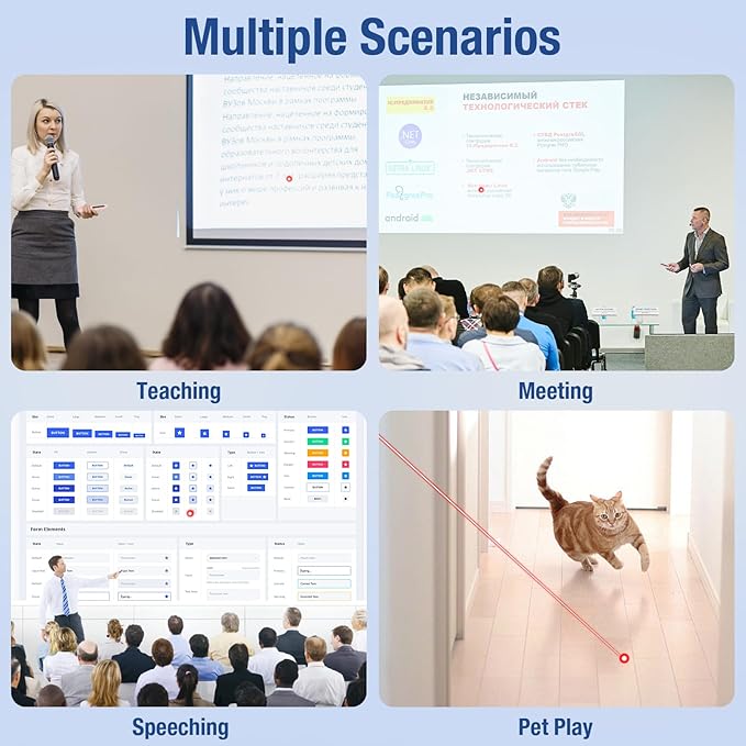 DinoFire Wireless Presentation Remote Presenter, RF 2.4GZ USB C Rechargeable Slide Clicker for Powerpoint Presentations for Laptop/Computer-Pink