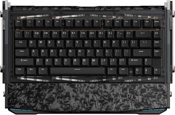 Black Diamond 75% v2 RGB Wireless Mechanical Gaming Keyboard, 2.4G 2ms Latency, Tri-Mode Connection, Leaf Spring Mount, Custom Internals, Hotswapable Switch
