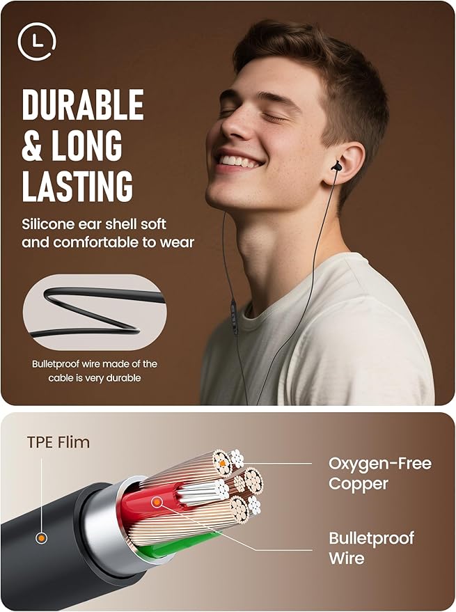 Sleep Earbuds, Hearprotek 2 Pairs Ultra Soft Lightweight Silicone Sleeping Earphone Headphones with Volume Control and mic for Side Sleeper, Snoring, Air Travel, Relaxation (Black)