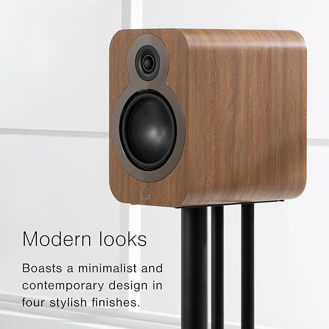 Q Acoustics 3030c Bookshelf Speakers Pair Satin White - 2-Way Reflex Enclosure Type, 5.5" Bass Driver, 0.9" Tweeter - Stereo Speakers/Passive Speakers for Home Theater Sound System