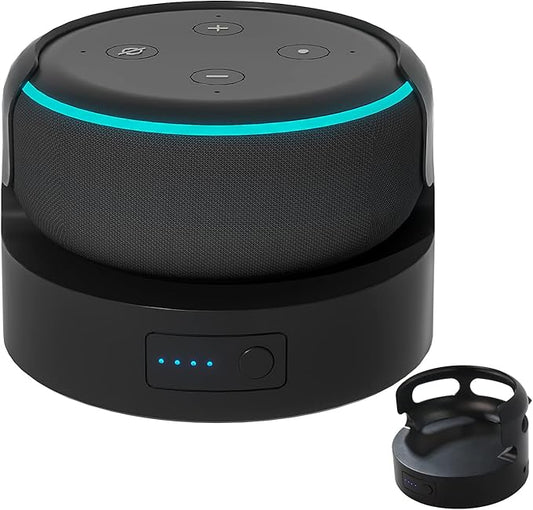 Echo Dot 3 Battery Base, Portable Dot 3rd Gen Mini 2 Battery Base, 10400 mAh 16 Hours Work Time, Black(not Including dot Speaker)