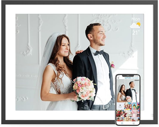 Large Digital Picture Frame 17" WiFi Picture Frame - 1280x 960 IPS Touch Screen, 32GB Dual-WiFi, Motion Sensor, Auto Rotate, Wall Mounted, Free Cloud, Share Photo Video via App or Email, Gift for Mom