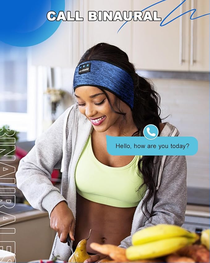 LC-dolida Sleep Headphones Wireless Bluetooth Headbands, Women Sports Earphones Sweat Head Bands, Over-Ear Headphones Headbands for Women's Hair Ultra-Thin Perfect for Side Sleepers Workout Yoga