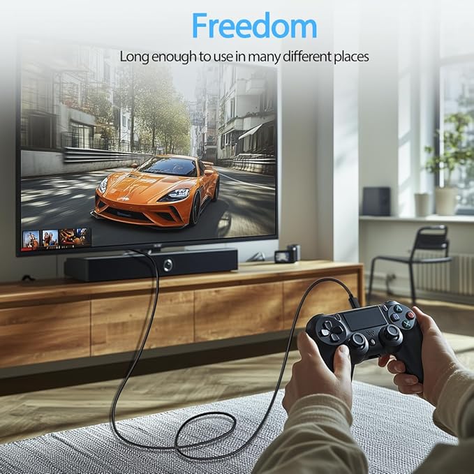 10FT Long PS4 Charger Cord for Xbox One Controller,PS4 Charging Cable,Micro USB Cable for Xbox One S/X Slim Elite Controller,Dualshock 4 Data Cord Wire for Sony PlayStation 4 Controller Games Console