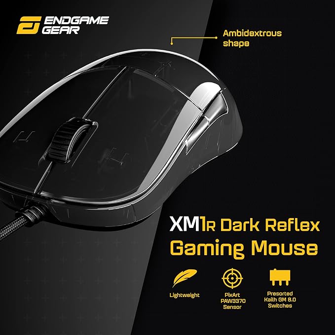 ENDGAME GEAR XM1r Gaming Mouse, Programmable Mouse with 5 Buttons and 19,000 DPI, Dark Reflex