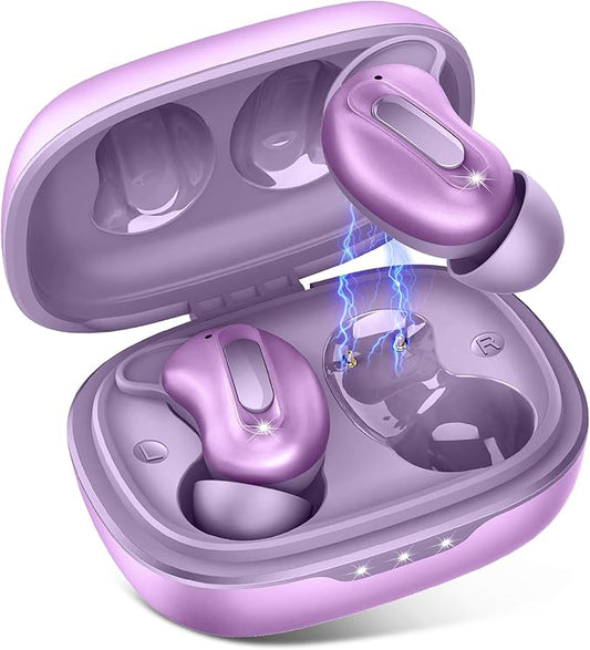 Sleep Earbuds, Mini ANC Wireless Earbuds Bluetooth 5.4 Headphones Deep Bass Stereo, 48H Playtime Ear Buds, 4 ENC Noise Cancelling Mic, In Ear IP7 Waterproof Earphones for Side Sleepers,Touch Control