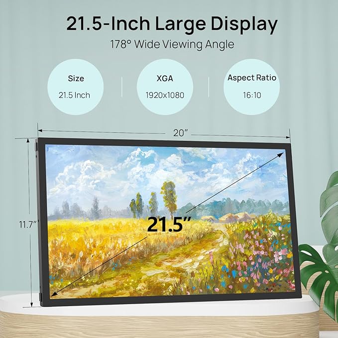 64GB 21.5inch FRAMEO Digital Photo Frame with 1920x1080 FHD IPS LCD Touch Screen, Dual-WiFi Share Photos & Videos Via Frameo App, Support USB Drive/Mirco SD Card Extend Storage, Auto-Rotate