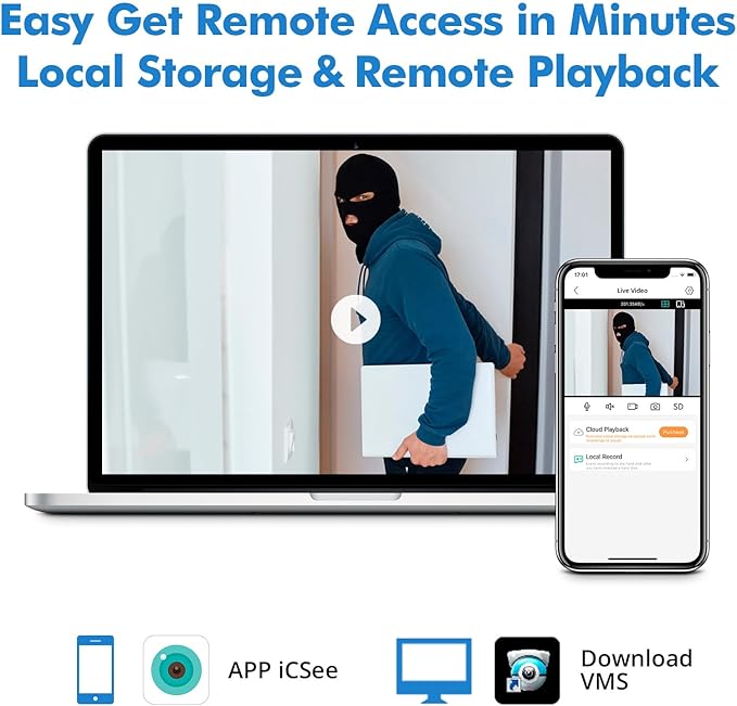 8 Channel Security DVR Recorder,5MP 8CH Surveillance Video Recorder for Security Camera,5MP Hybrid 6-in-1 Camera DVR AHD/TVI/XVI/CVI/CVBS/IP with Human Detection,24/7 Recording(with 500GB Hard Drive)