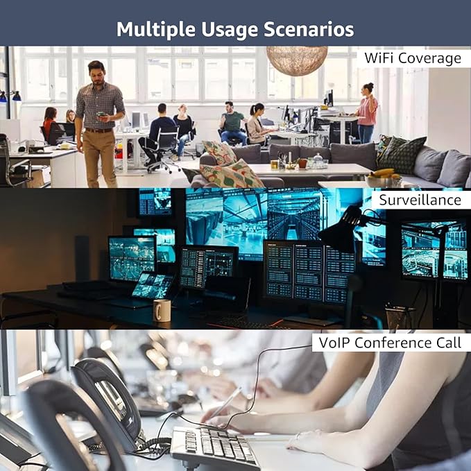 YuanLey Gigabit PoE Injector Adapter 30W, Converts Non-PoE to PoE Gigabit, Power Over Ethernet Injector 48V IEEE 802.3af/at, 10/100/1000Mbps PoE+ Injector Adapter Plug & Play, Distances Up to 325 Feet