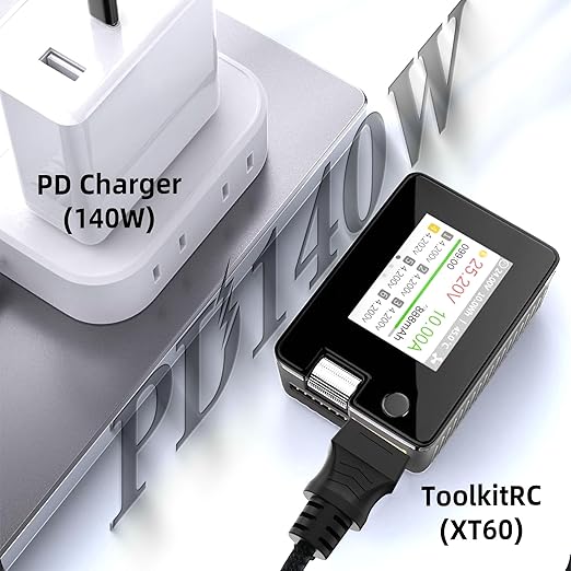 3.3FT USB C to XT60 Charging Cable,Type C to XT60 Female Fast Charging up to 28V 5A 140W Nylon Braided Cable for Portable Drone, Portable Power Station,Model, Energy Storage Power, RC Lipo Battery