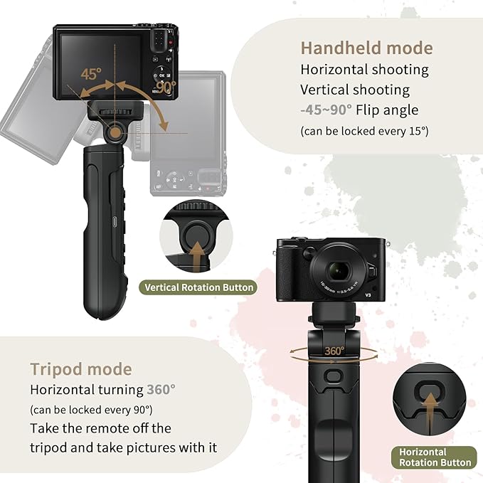 for Nikon Camera Tripod with Rechargeable Shutter Release,AODELAN Shooting Grip Wireless Remote Control Handle for COOLPIX P1000, P1100, P950, B600, A1000, Z50, Z30, Z fc, Z6 II, Z7 II,Z5,Z50 II