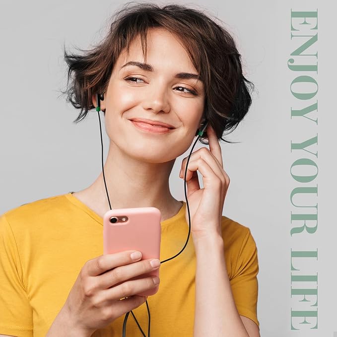 Kanayu 100 Pack Wired Earbuds Bulk for Classroom Ear Headphones Wired Basic Student Earbuds No Microphone with 3.5mm Jack for Kids Class Laptop School Library, Individually Bagged(Green)