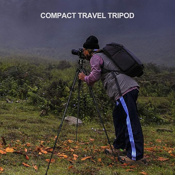 SIRUI Traveler 5AX 52″Aluminum Camera Tripod, 360° Panorama B-00K Ball Head and Arca Swiss Quick Release Plate, Folded Height 12.4", Load up to 6kg/13.2lbs