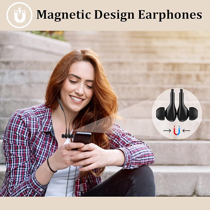 Guguearth Wired Headphones Earbuds for iPhone with Lightning Connector,Apple MFi Certified, Magnetic Wired Ear Buds Earphones with Built-in Mic Compatible 14 13 12 11 Pro Max X XS XR 8 7 Plus(Black)