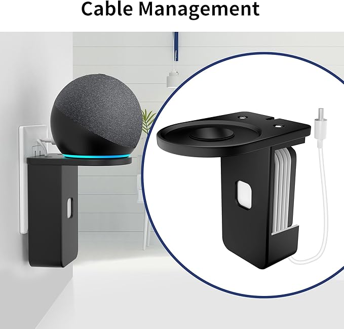 HomeMount Ultimate 3-in-1 Wall Mount for Echo Dot/Pop & Google Nest Mini - Space-Saving Solution with No-Drill Installation, Adjustable Support & Cable Management