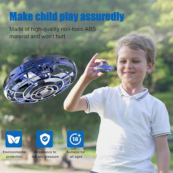 FLYNOVA Cool Kids Light Up Toys,Hand Operated UFO Drones,Mini Flying Orb with Lights,Hover Boomerang Spinner,Xmas Birthday Gifts for Adult Teen,Indoor Outdoor Summer Party Toys with Family Friends