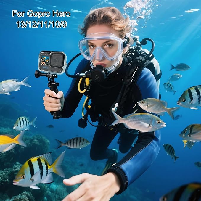 Suptig Waterproof Case Protective Housing Underwater Dive Housing for GoPro Hero 12/Hero 11/Hero 10/Hero 9 Black Waterproof 164F