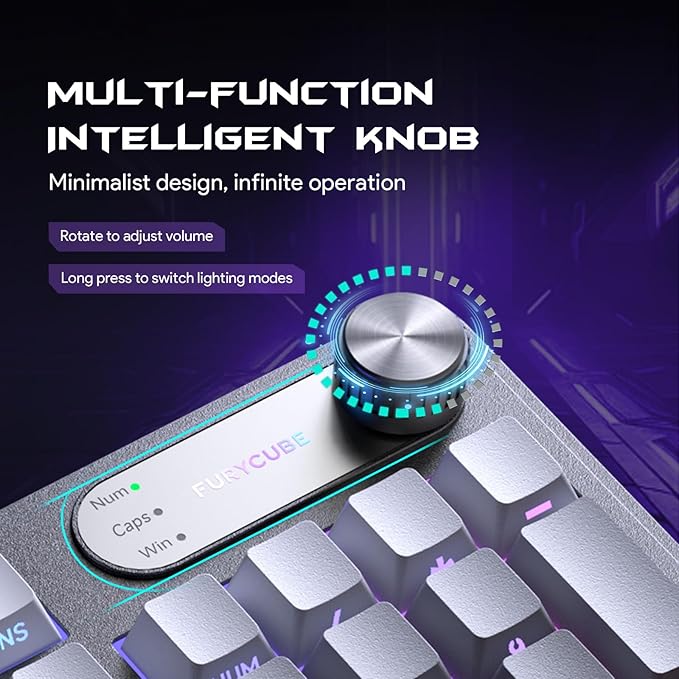 IP98 Gaming Keyboard - Wired Keyboard with RGB Backlighting, IPX8 Water Resistance, and Side Printed PBT Translucent Keycaps, Suitable for Gaming or Work (Gray-White)