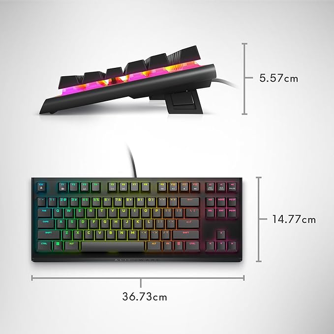 Alienware Tenkeyless Gaming Keyboard - AW420K - Dark Side of The Moon - Wired, Programmable, Cherry MX Red, USB, AlienFX RGB / 16.8 Million Colours