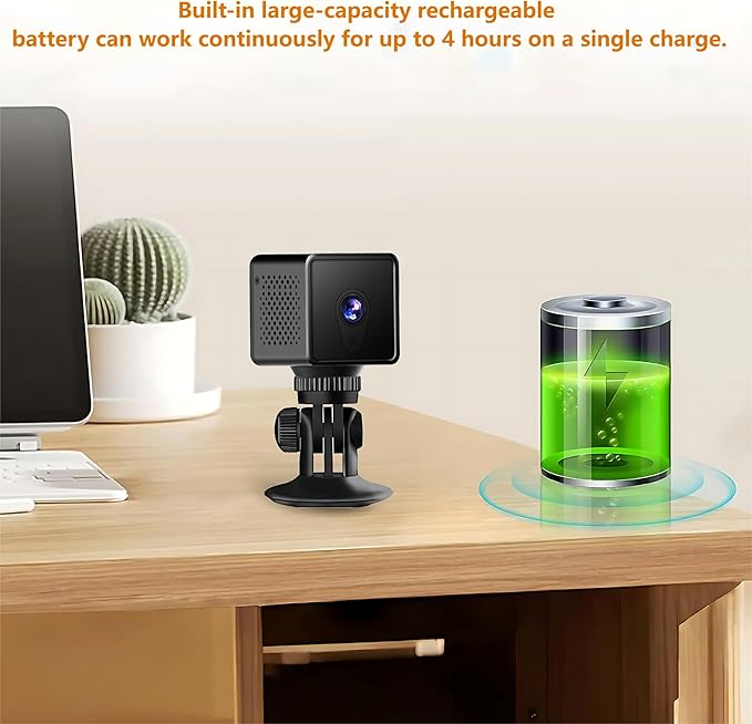 4K Wireless Wifi Security Camera Mini Home Indoor Outdoor Camera, Smart Home Camera Small Nanny Cam House Office Cameras Mobile Phone APP Remote, 150 Wide Angle Night Vision Motion Detection Cams