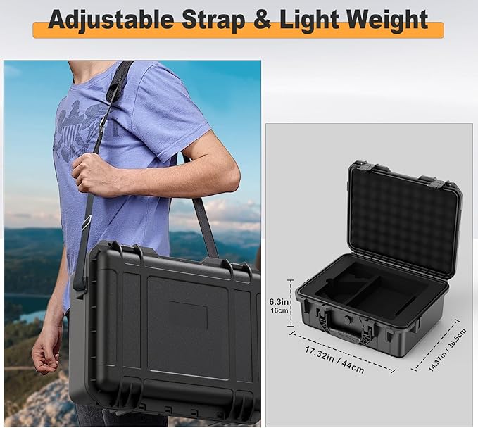 Starlink Mini Case, IP67 Waterproof Hard Case Precision Cut Foam For Starlink Mini, Kickstand, Pipe Adapter, Power Supply, Cables, Outdoor, Travel, Camping