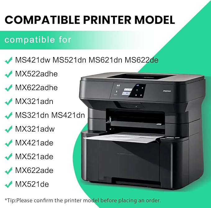 56F1H00 High Yield Toner Cartridge Compatible for Lexmark 56F1H00 Toner Cartridge for MX521,MX522,MX622,MX321,MX421,MS321,MS421,MS521,MS621,MS622,Laser Printer (15,000 Pages)