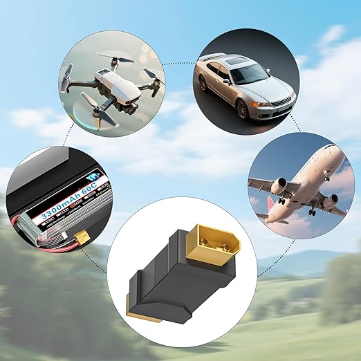 Goupchn XT60 Male to Male Connector Adapter XT60 Wireless Connector Converter 2PCS for RC FPV Car Plane Drone LiPo Battery