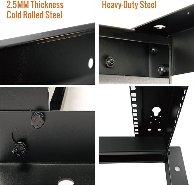 Tecmojo 45U 4-Post Open Frame Server Rack, Adjustable Depth 23.6 inch-39.9 inch – 19" Network, Server, AV, Data & IT Equipment, Telecom & Patch Panel Mount, 3450 lbs Capacity, Black,Square Holes