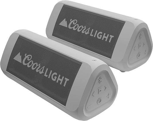 OontZ Ultra Portable Bluetooth Speaker 5.0, 2 Pack - IPX7 Waterproof, 14W Sound, 20-Hr Battery, 100ft Wireless Range, Deep Bass and Clear Audio, Durable Shower Speaker for Pool or Beach (Coors White)