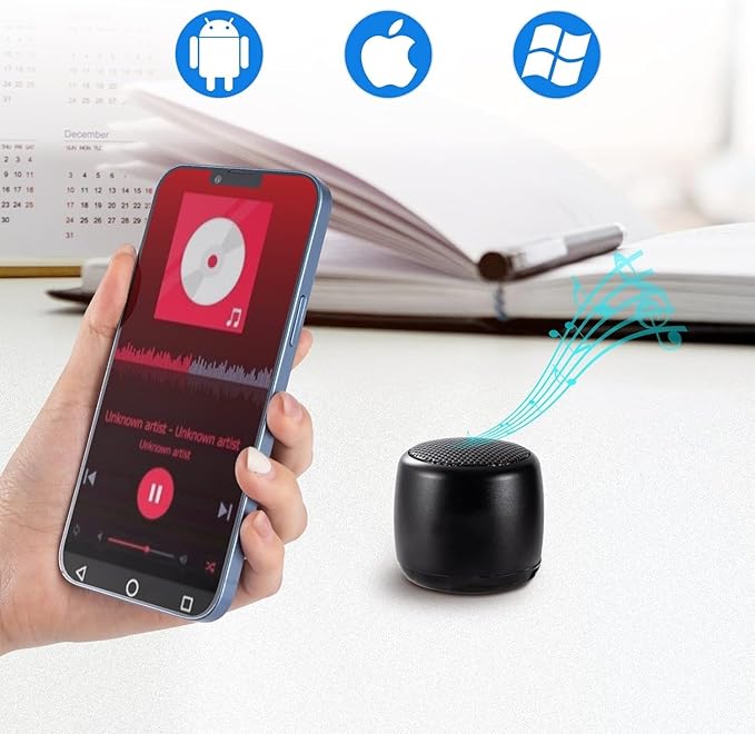 Best Mini Portable Bluetooth Speaker with HD Sound & Bass I Smallest Wireless Bluetooth Speakers for Phone/PC/Tablet I Photo Selfie Button Answer Phone Calls I Cute Tiny Speaker
