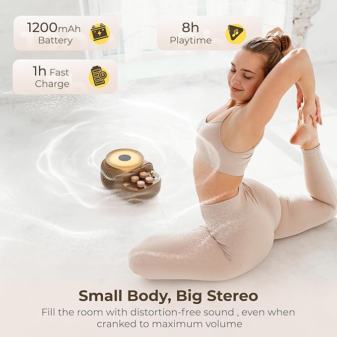 Speakers Bluetooth Wireless, 3 in 1 Protable Cute Speakers with Aromatic Tray, Vintage Record Player Look, Adjustable Ambient Lights for Home Office Decor, Gifts for Mother, Girlfriend, Men