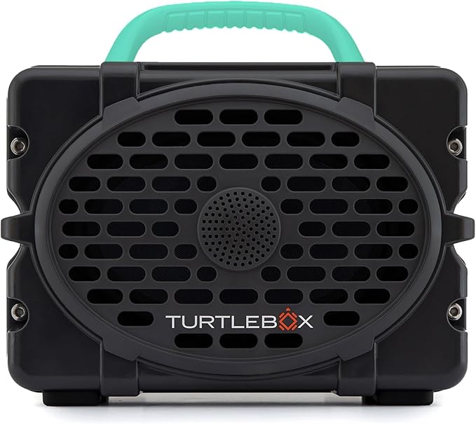 Turtlebox Original Gen 3: Portable Outdoor Bluetooth Speaker – Ultra-Loud (120dB), Waterproof (IP67), Rugged, Impact-Resistant, 3-Day Battery | Party Mode: Unlimited Pairing Stereo, Gray/Seafoam
