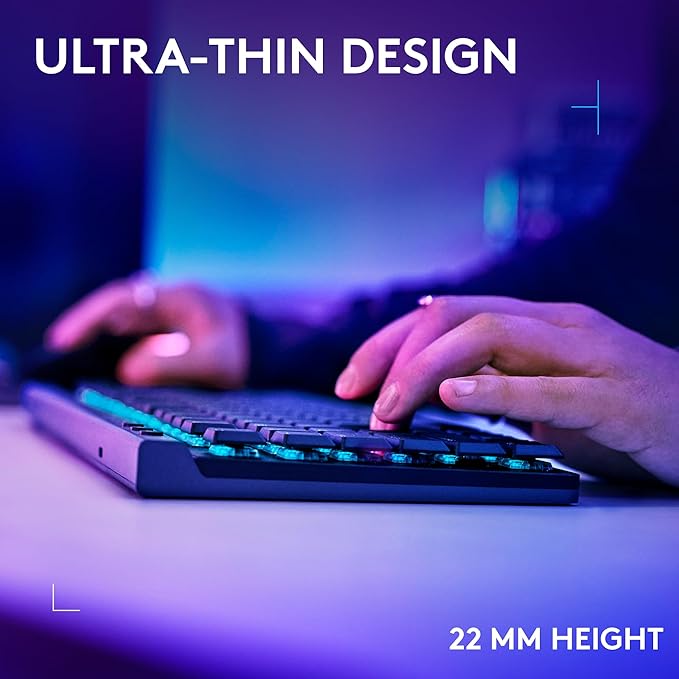 Logitech G515 Wireless Gaming Keyboard TKL, LIGHTSYNC RGB, Thin Tenkeyless Design, Double-Shot PBT Keycaps, Tactile Brown Mechanical Switches - Black
