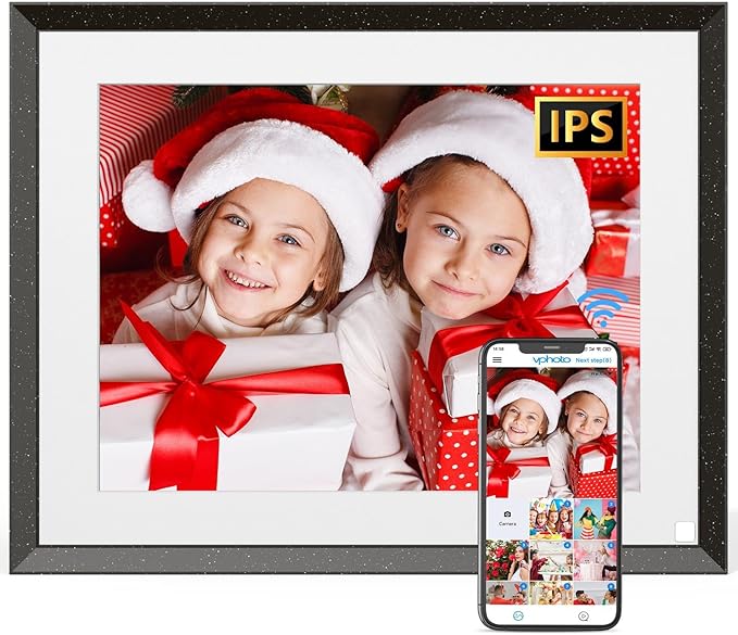 Smart Digital Picture Frame WiFi-Cloud-Photo-Frame - 9.7 inch IPS Touch Screen Digital Frame 32GB, Motion Sensor, Auto Rotate, Full Function, Share Photo Video via App Email Anywhere, Gift for Mom Dad