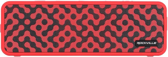 Rockville Faze Red 50W Portable Bluetooth Speaker, TWS Wireless Link, IPX7 Waterproof, 31-Hour Battery, for Outdoor and Home Audio