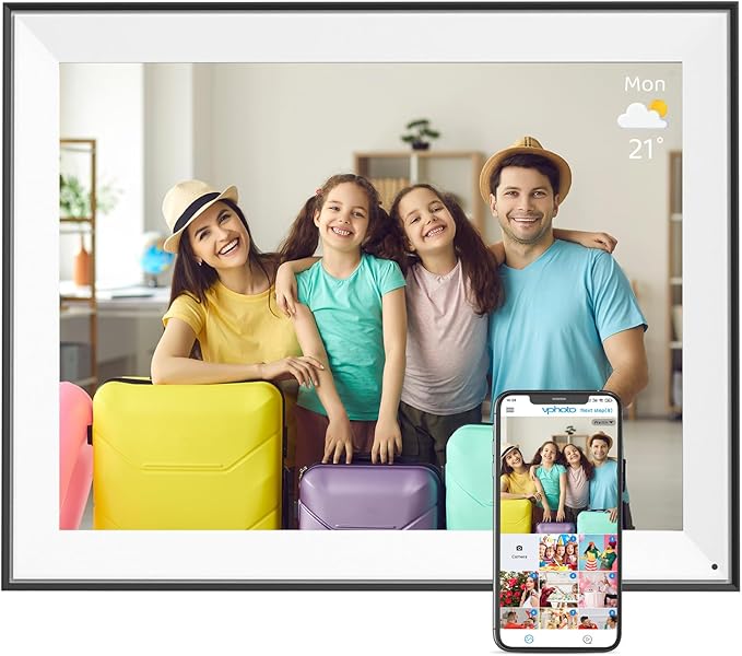 Large Digital Photo Frame 16.2"-Digital-Picture-Frame - 32GB Dual-WiFi Digital Frame, No Touch Screen, Slideshow, Load Photo Video from Phone via APP Email, Free Cloud Storage, Gift for Mom Dad