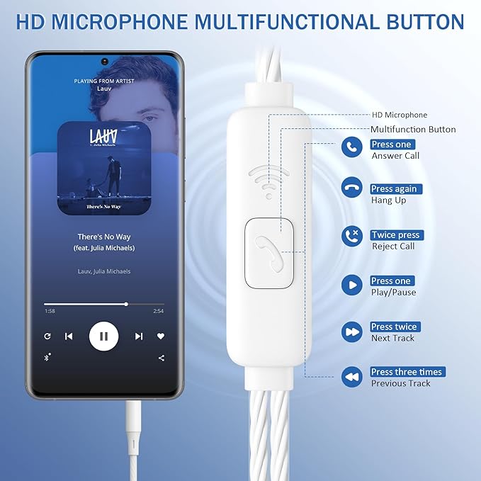 Earbuds Headphones with Microphone Pack of 5, Noise Isolating Wired Earbuds, Earphones with Powerful Heavy Bass Stereo, Compatible with Android, Phone, Laptops, MP3 and Other Interfaces (3.5mm)