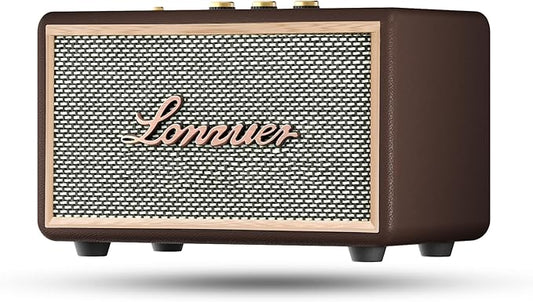 Retro Wooden Portable Wireless 10000mAh Battery Loud Bass Subwoofer TWS Bluetooth Speaker with AUX Input, SD Card Slot, USB Port for Outdoor Party (Brown)