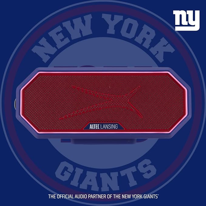 Altec Lansing - Portable Bluetooth Speaker HYDRABLAST 2.0, Waterproof IP67, 20W Output Power, Magnetic Bluetooth Speaker (New York Giants)