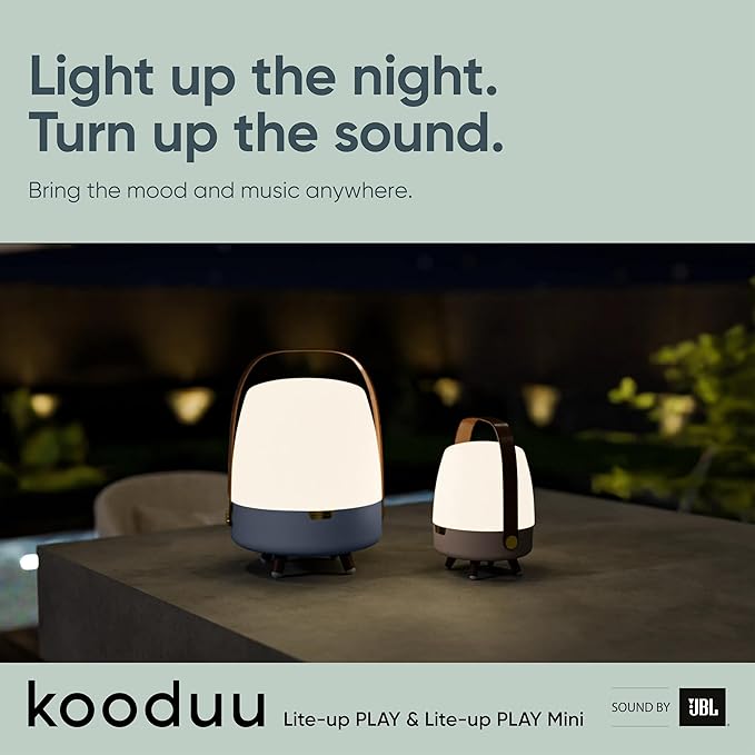 Adesso Kooduu Bluetooth Speaker Lamp – Cordless, Rechargeable Speaker & Lamp for Indoor/Outdoor Use, Earth