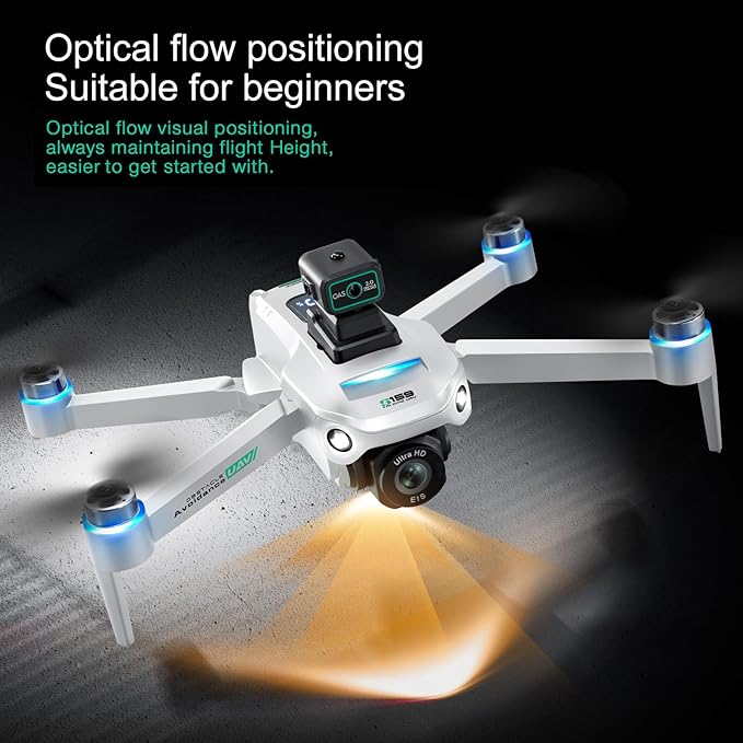 Drone with Camera 4k, GPS HD Drones for Adults, Remote Controller with Screen, Obstacle Avoidance, Brushless Motor FPV, 5G Transmission, 3 Battery, Professional (3 Battery+White)