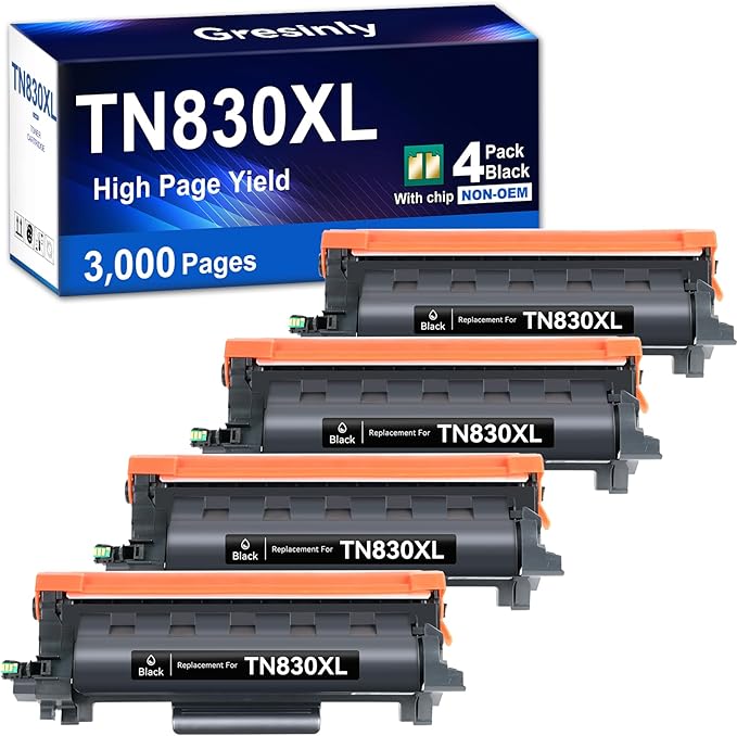 TN830XL TN830 XL/V/R Toner Compatible Replacement for Brother TN830XL TN-830 XL Black for HL-L2460DW DCP-L2640DW MFC-L2820DW L2820DWXL 2405W L2400D L2480DW Toner TN830 V/R,4P