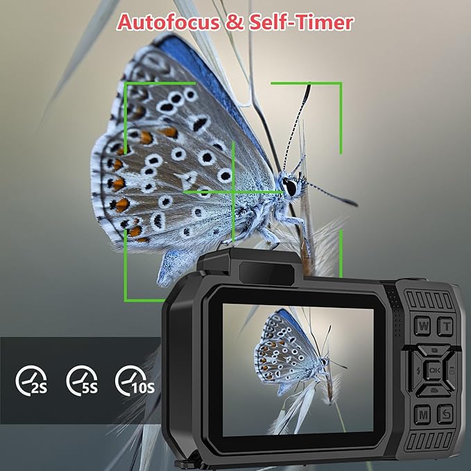 UHD 8K Underwater Camera, 70MP 33FT WiFi Waterproof Digital Camera with 64GB Card, Auto Focus Waterproof Dual-Screen Selfie 2500mAh Battery, 16X Floatable Digital for Snorkeling, Red