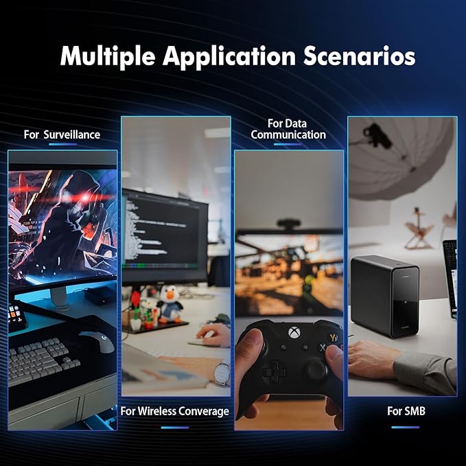 10 Port Gigabit Switch, 8 x 100/1000Mbps Ports, 2 Gigabit Uplink, Support Vlan, Metal Fanless Unmanaged Plug and Play YuLinca Ethernet Switch