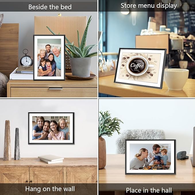 SSAWiFiFrame 10.1 Inch Smart WiFi Digital Photo Frame 1280x800 IPS LCD Touch Screen, Auto-Rotate, 32GB Storage, Share Moments Instantly via App or Email from Anywhere, Music, Calendar, Weather, Clock